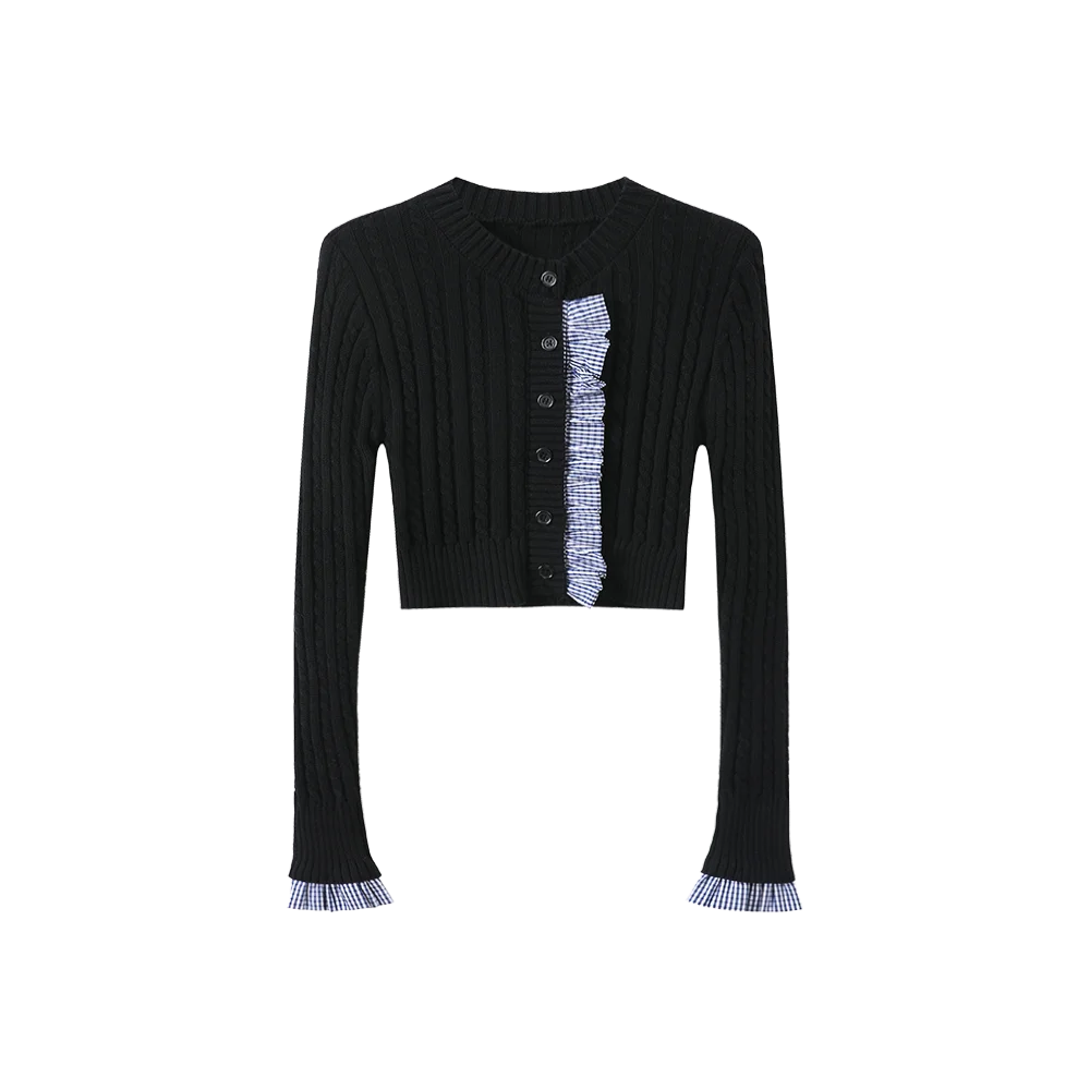 Rhombic Sky Cropped Knitted Top
