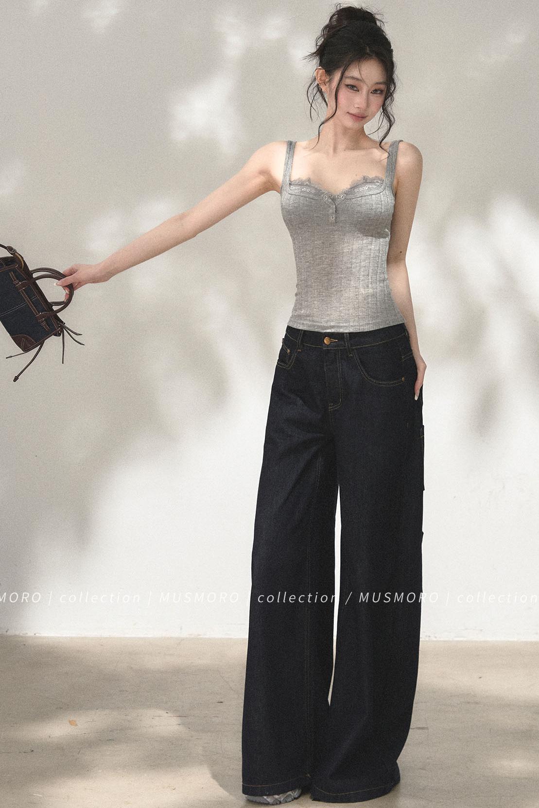 Ribbed Lace Camisole