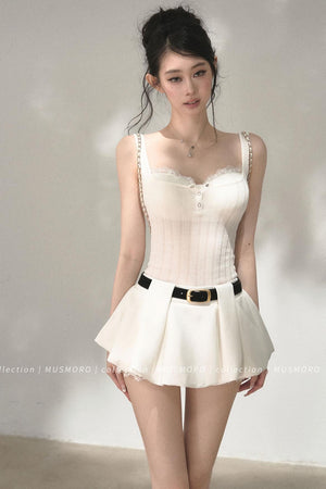 Ribbed Lace Camisole