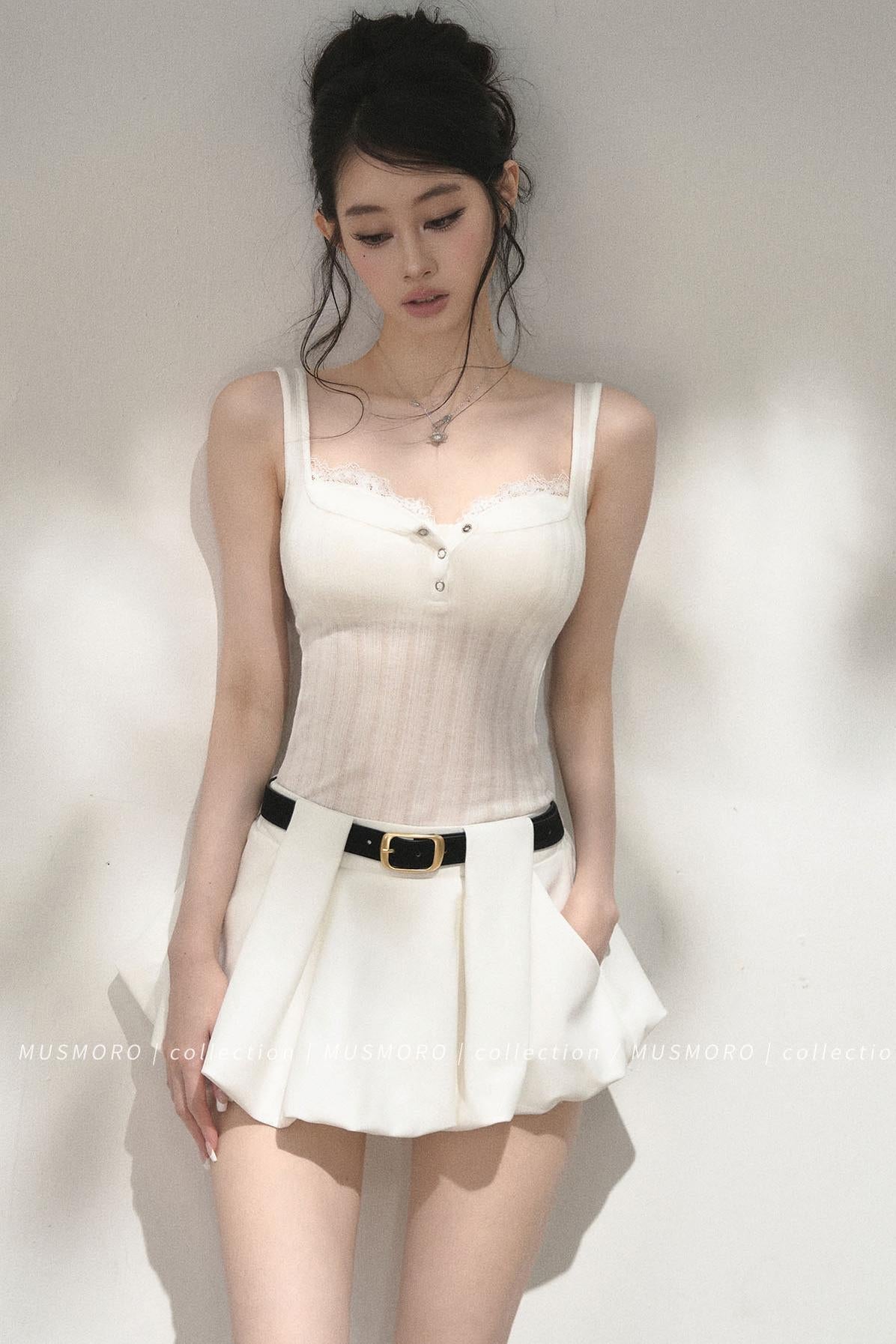 Ribbed Lace Camisole
