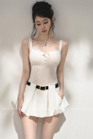 Ribbed Lace Camisole