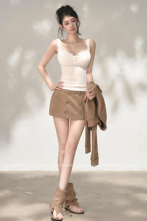 Ribbed Lace Camisole