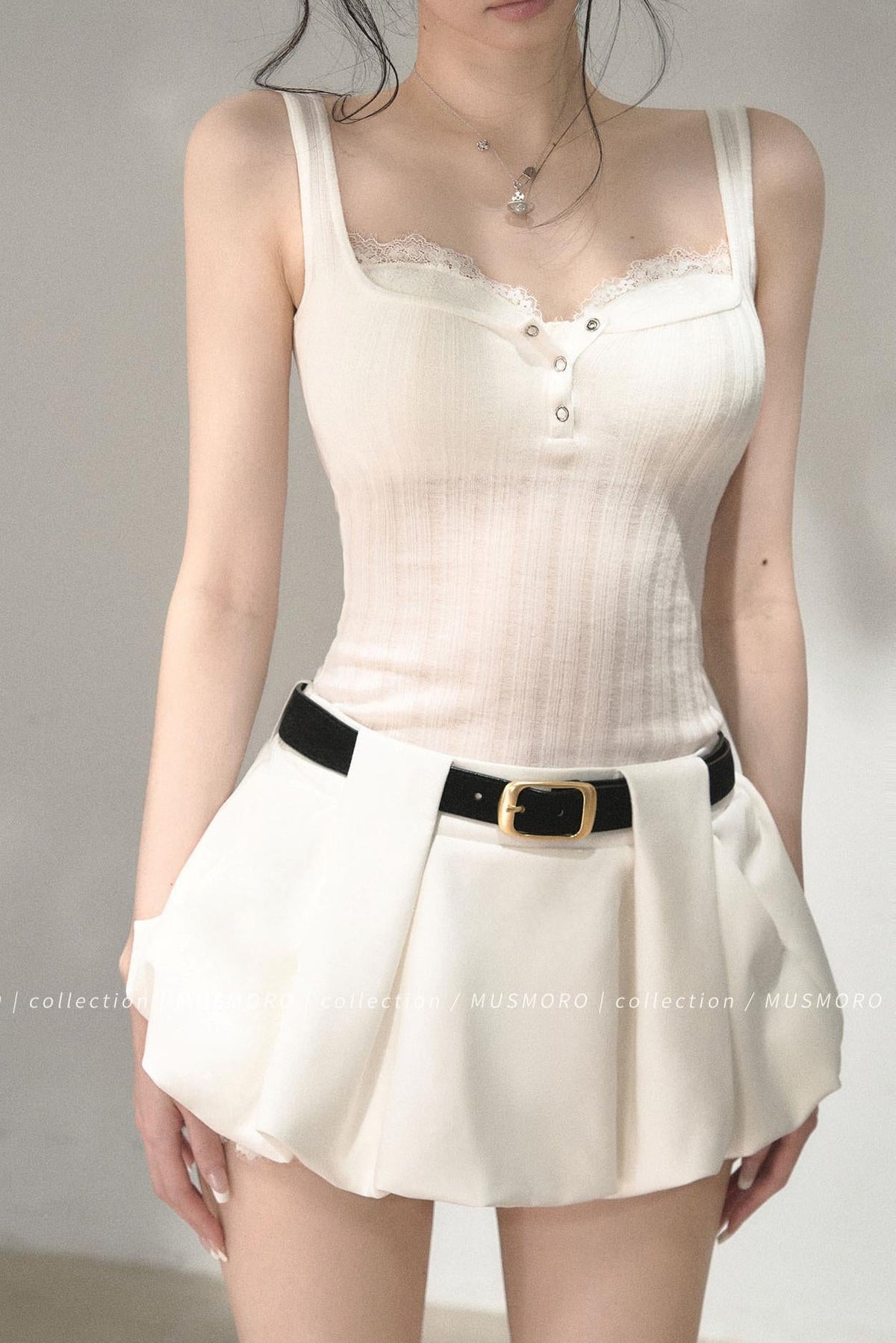 Ribbed Lace Camisole