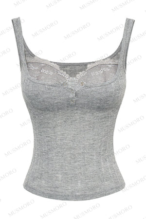 Ribbed Lace Camisole