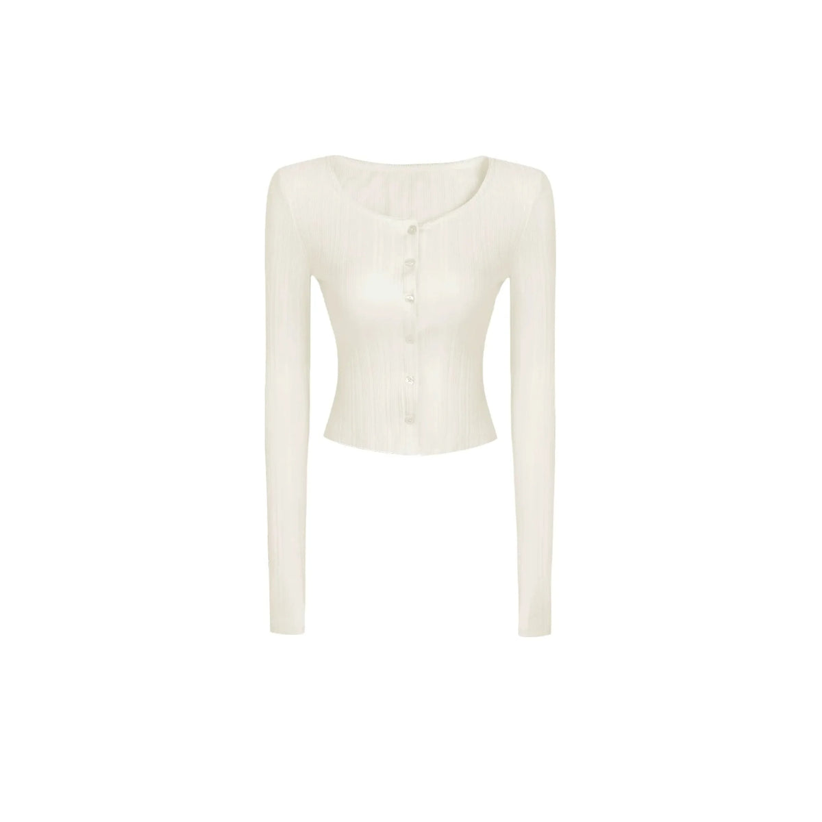 Ribbed Lace Long-Sleeve Cardigan