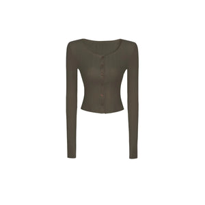Ribbed Lace Long-Sleeve Cardigan