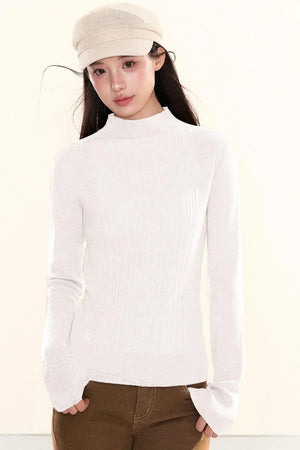 Ribbed Waist-Cinching Knit Sweater