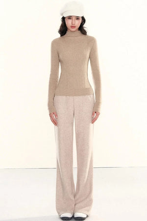 Ribbed Waist-Cinching Knit Sweater