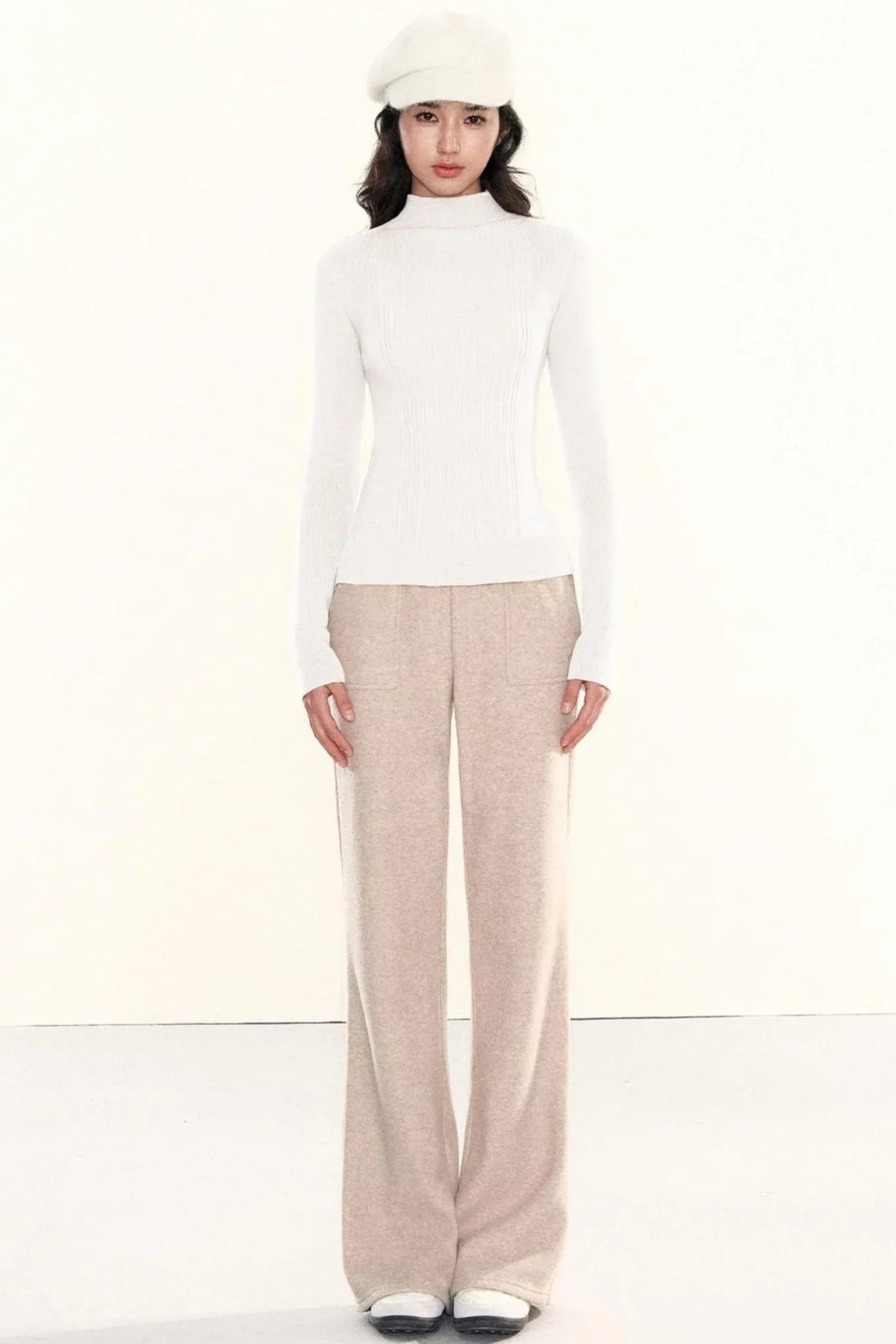 Ribbed Waist-Cinching Knit Sweater