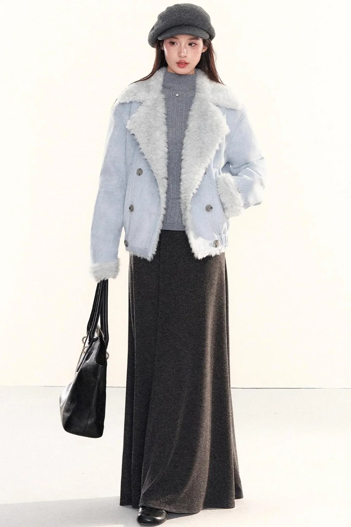 Ribbed Waist-Cinching Knit Sweater