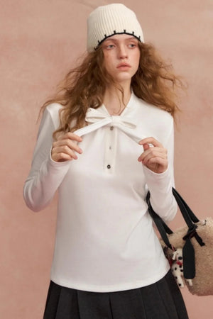 Ribbon Bow Velvet T-Shirt