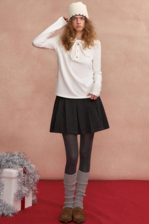 Ribbon Bow Velvet T-Shirt