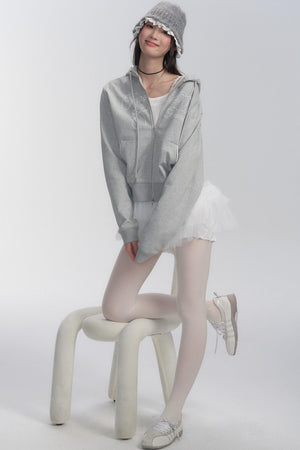 Ribbon Detail Hooded Jacket