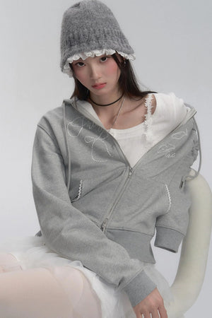 Ribbon Detail Hooded Jacket