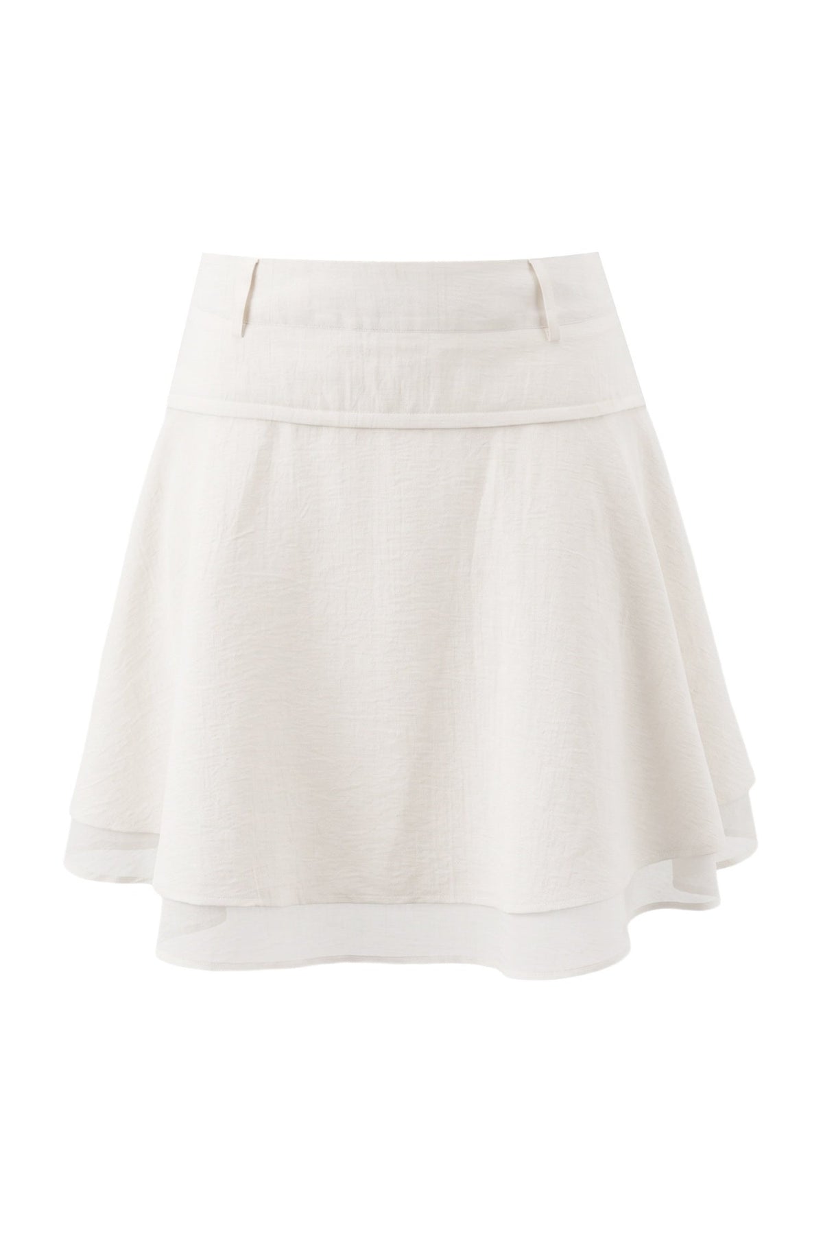 Ribbon Tie Hollow Out Top And A-Line Skirt Set-Up