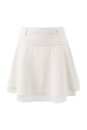 Ribbon Tie Hollow Out Top And A-Line Skirt Set-Up
