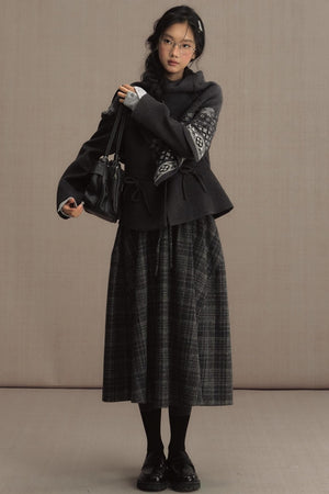 Rime Snow Jacquard Shawl Coat
