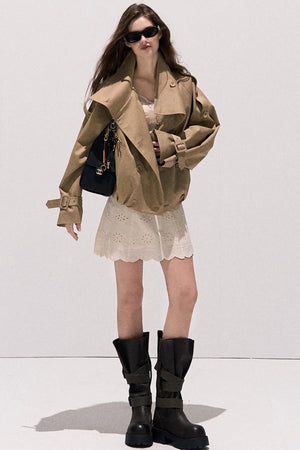 Rise Collar Trench Coat
