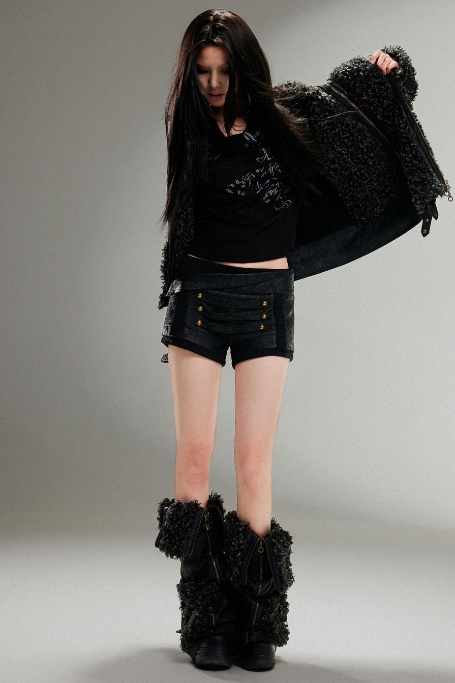 Rock Leather Shorts & Leg-Wear Set-UP