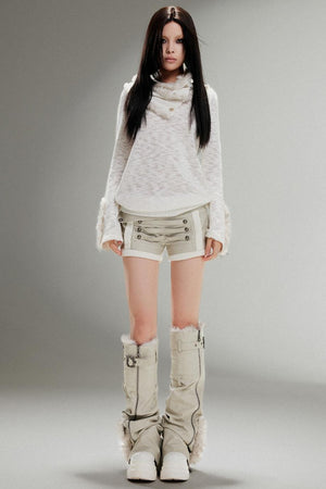 Rock Leather Shorts & Leg-Wear Set-UP