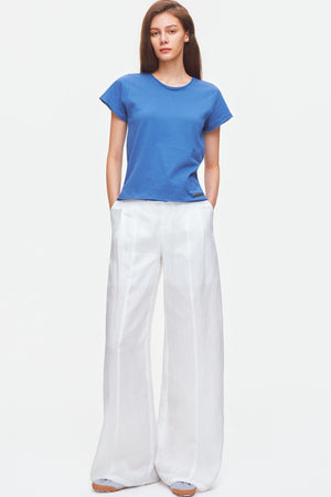 Rolled Hem Cotton T-Shirt