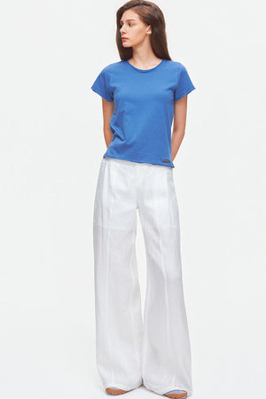 Rolled Hem Cotton T-Shirt