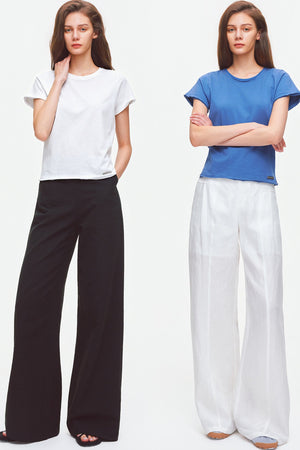 Rolled Hem Cotton T-Shirt