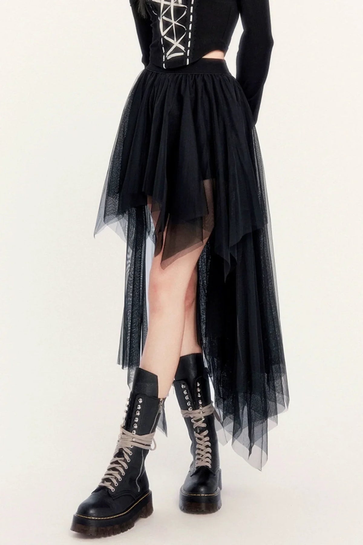 Romantic Ash Strappy Mesh Skirt Set-Up