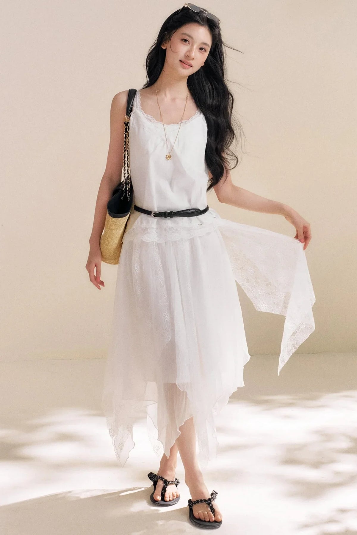 Romantic Asymmetrical Lace Skirt