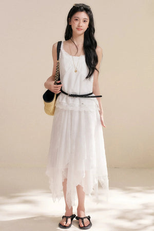 Romantic Asymmetrical Lace Skirt