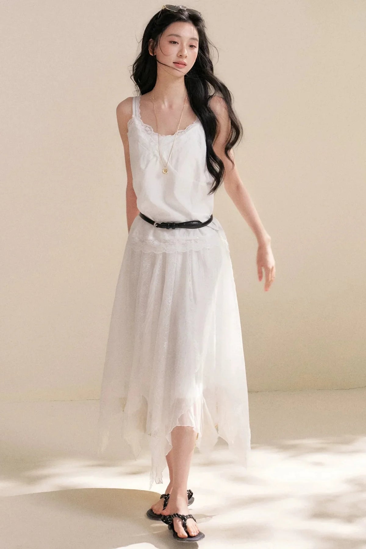 Romantic Asymmetrical Lace Skirt