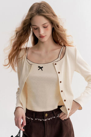 Romantic Autumn Lace Knit Cardigan
