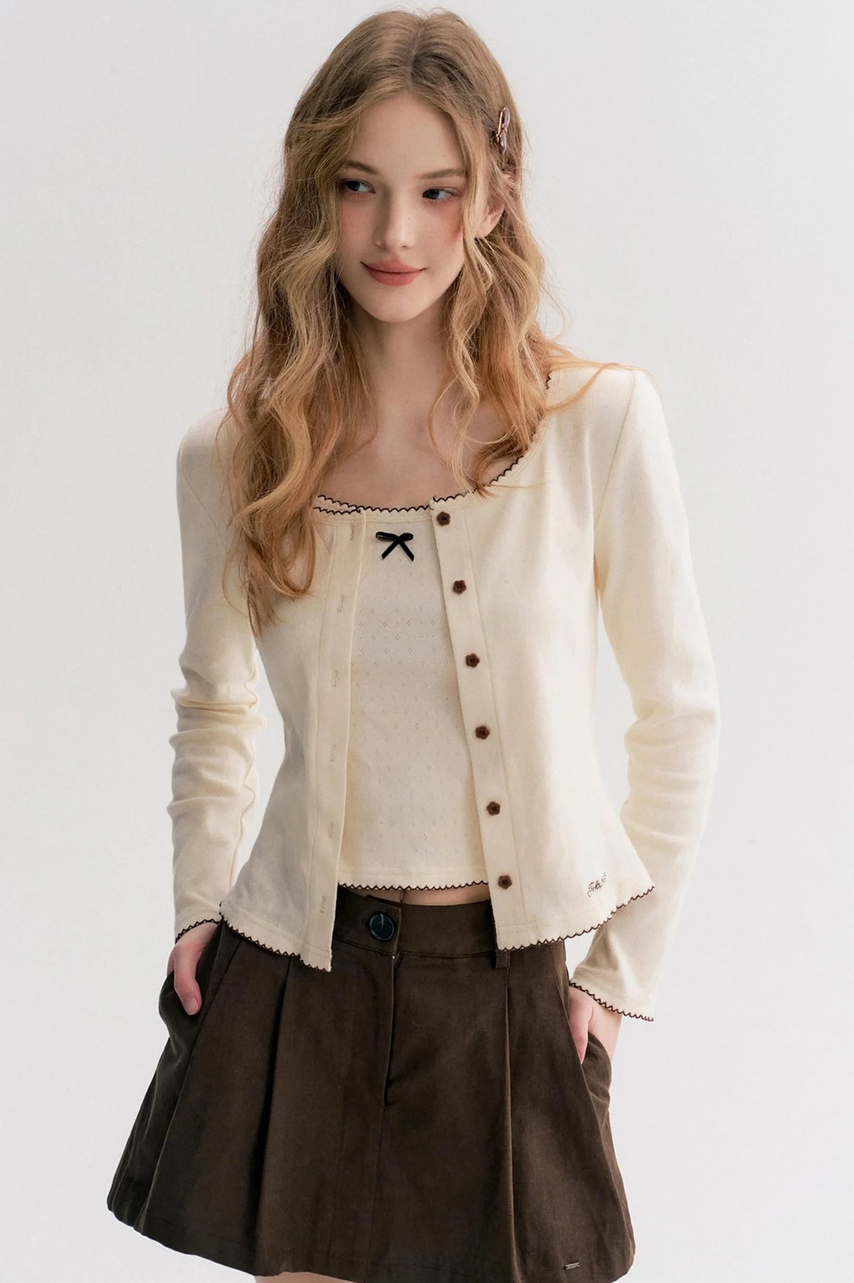 Romantic Autumn Lace Knit Cardigan