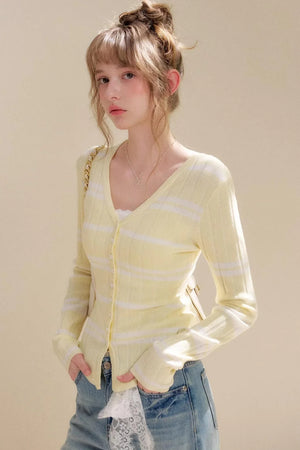 Romantic Contrast Lace Cardigan Top