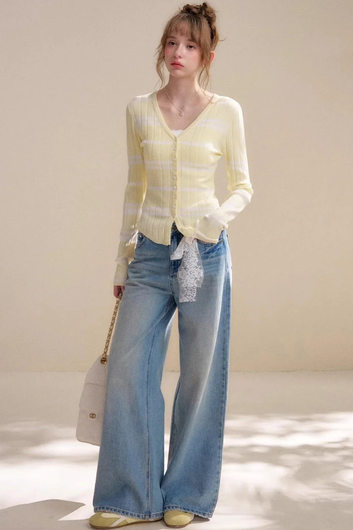 Romantic Contrast Lace Cardigan Top