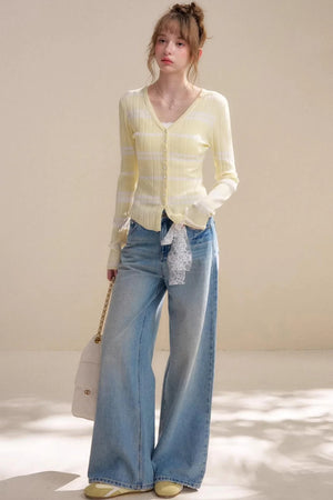 Romantic Contrast Lace Cardigan Top