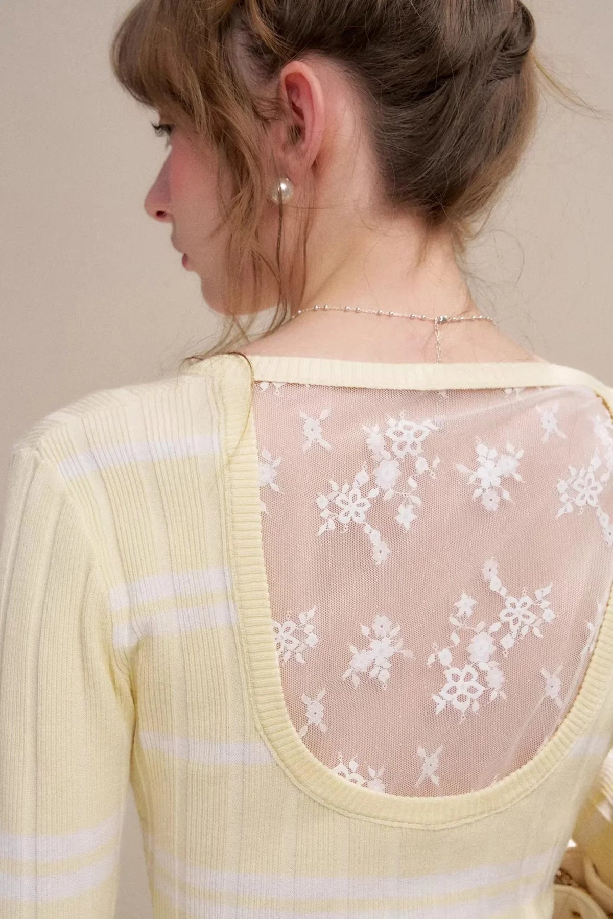 Romantic Contrast Lace Cardigan Top