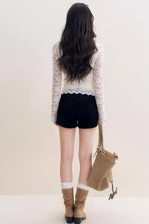 Romantic Fleece V-Neck Long Sleeve T-Shirt