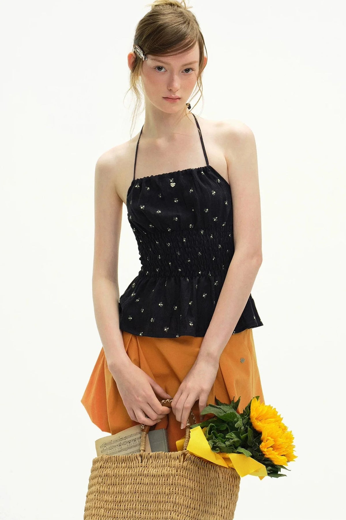 Romantic Floral Lace-Up Camisole