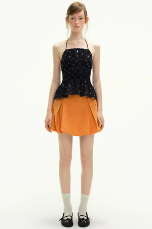 Romantic Floral Lace-Up Camisole