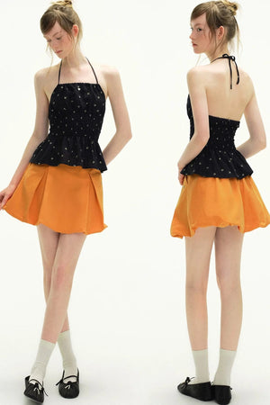 Romantic Floral Lace-Up Camisole