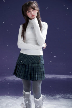 Romantic Green Pleated Skirt