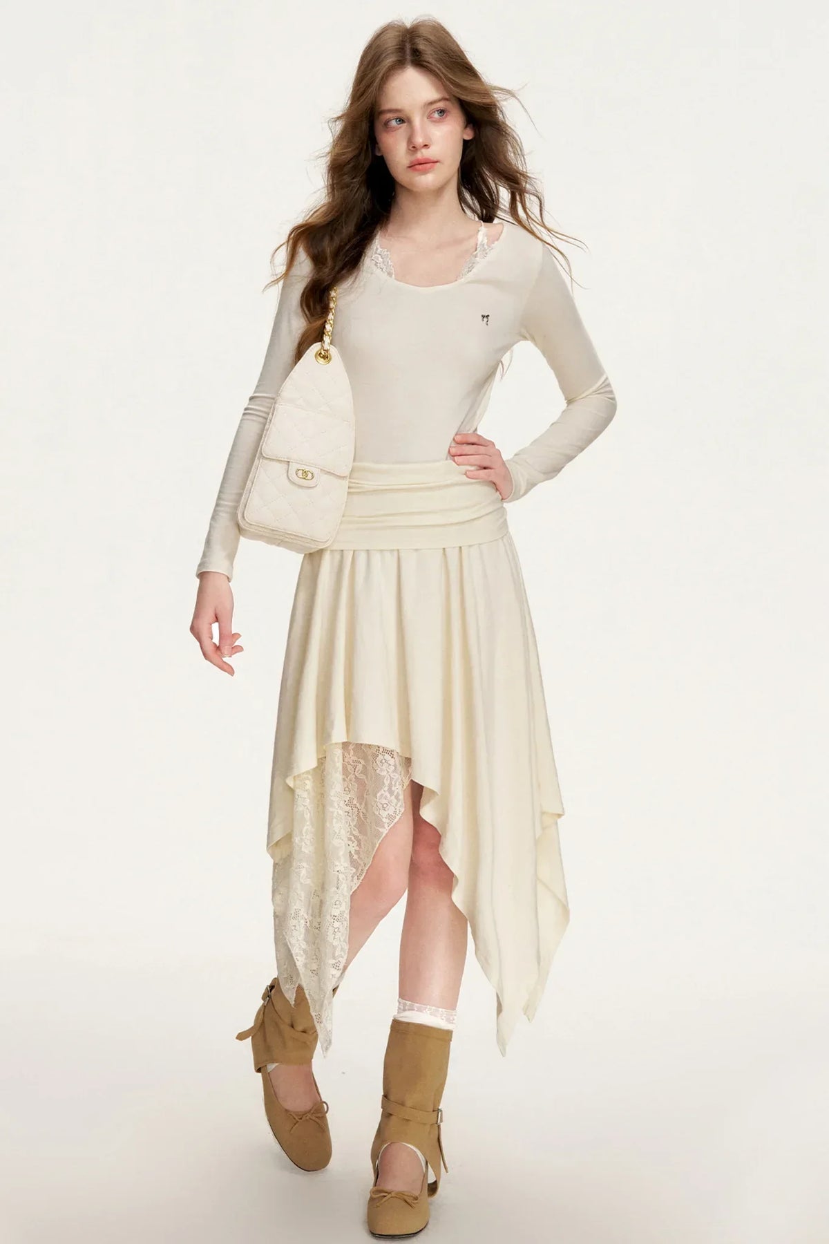 Romantic Lace Asymmetrical Dress