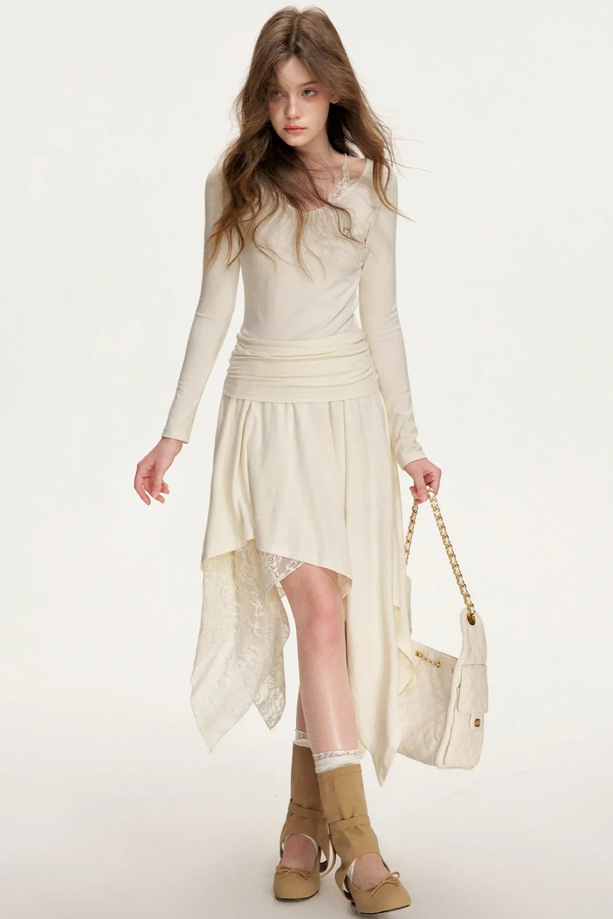 Romantic Lace Asymmetrical Dress