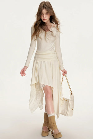 Romantic Lace Asymmetrical Dress