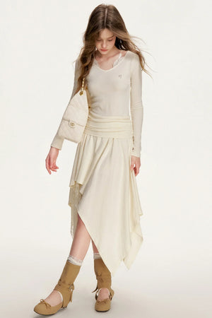 Romantic Lace Asymmetrical Dress