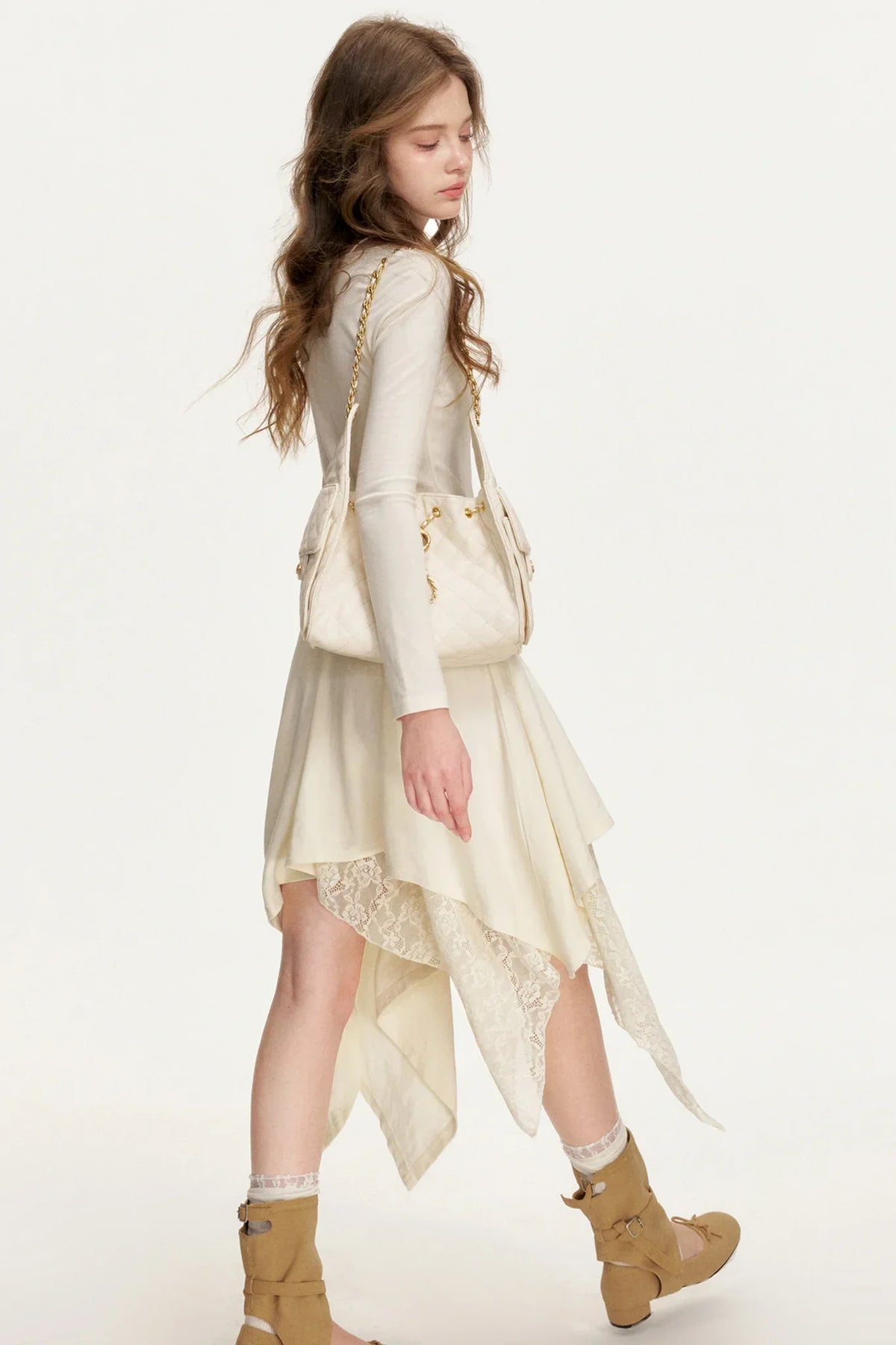 Romantic Lace Asymmetrical Dress
