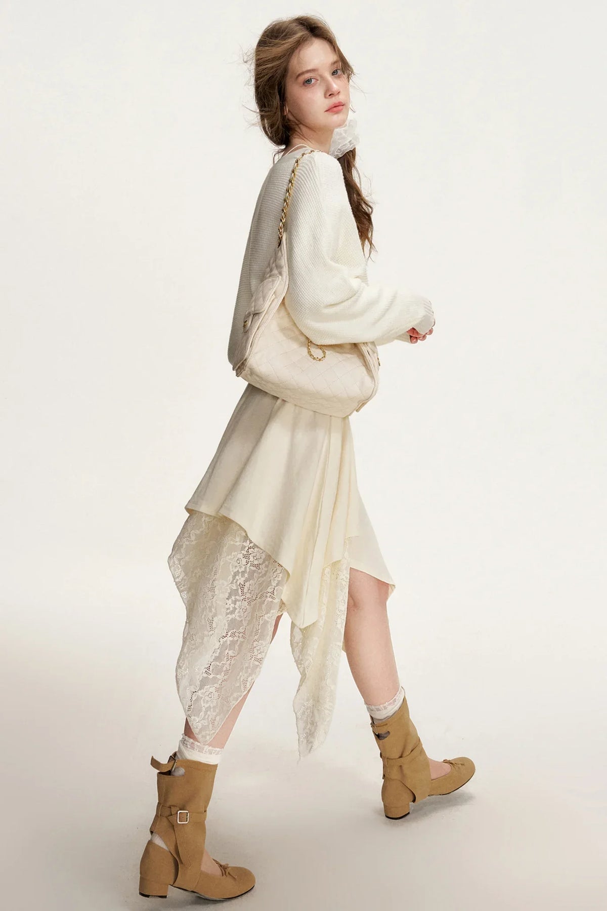 Romantic Lace Asymmetrical Dress