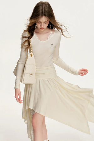 Romantic Lace Asymmetrical Dress