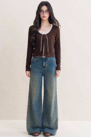 Romantic Lace Chocolate Cardigan